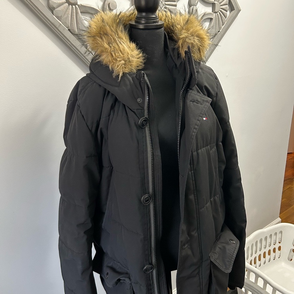 Black Fur-Trimmed Women's Jacket